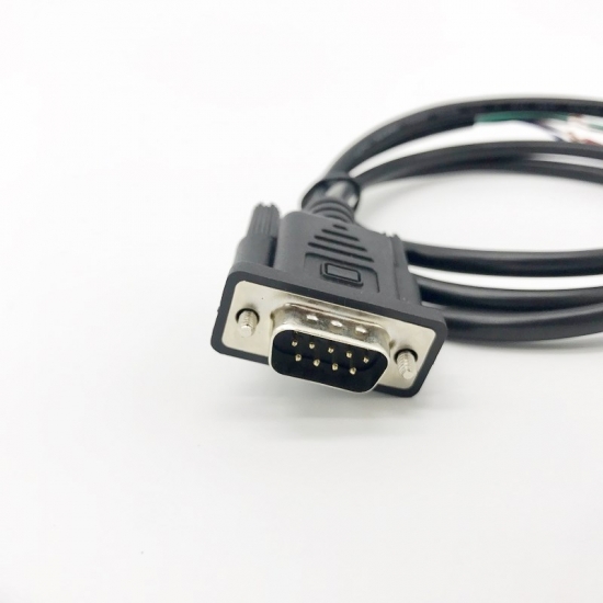 Black Male D-sub 9pin Cable Wiring